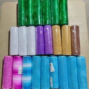 Colorful Deco Mesh Rolls for wreath making